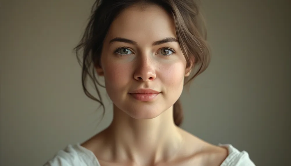 Woman doing a daily self-care ritual, calm and content
